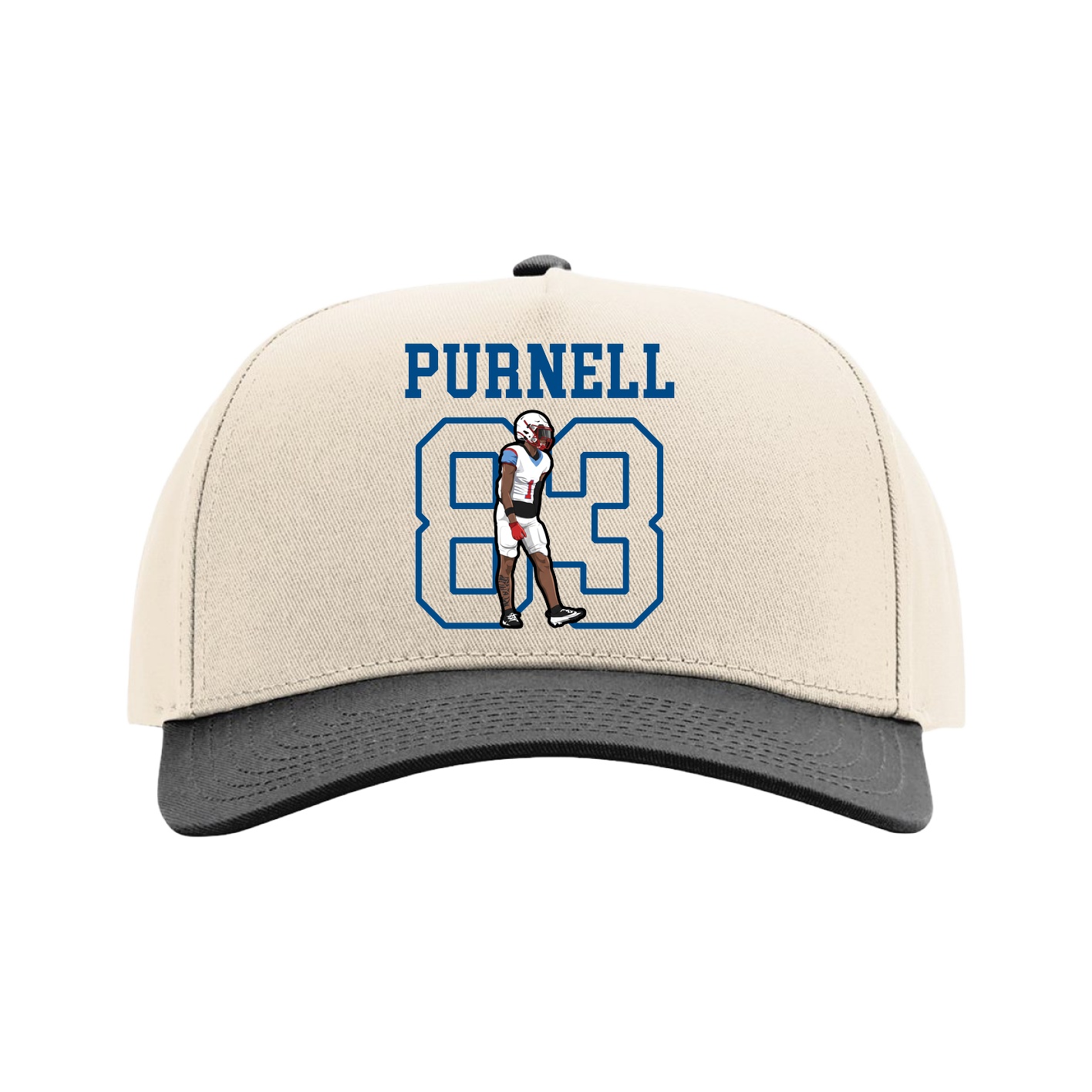 Full Fabric Five-Panel Champ Cap — Shirsey in Cream/Black
