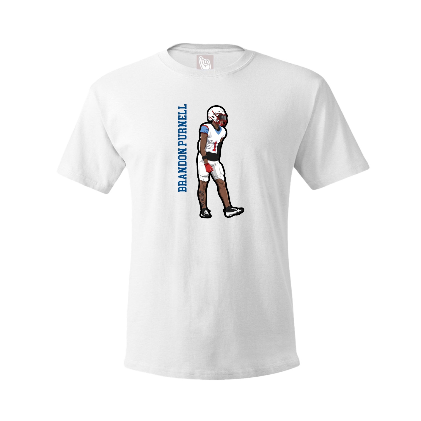 Youth Tee — Name Vertical in White