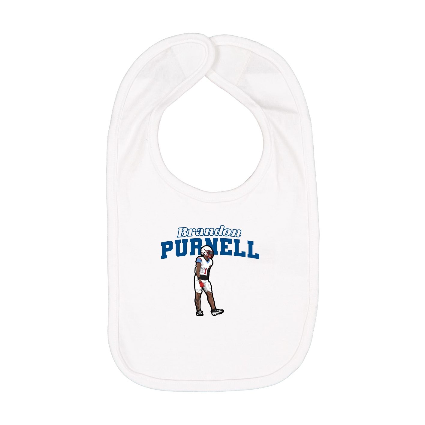 Infant Bib — Name Arch in White