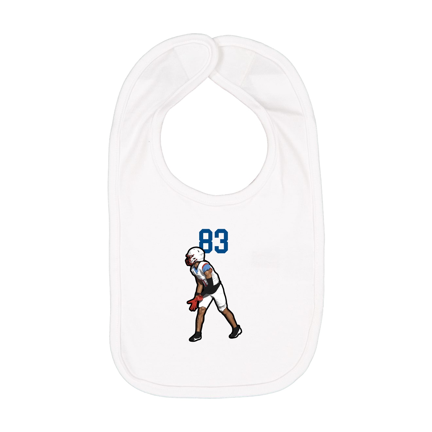 Infant Bib — Number Top in White