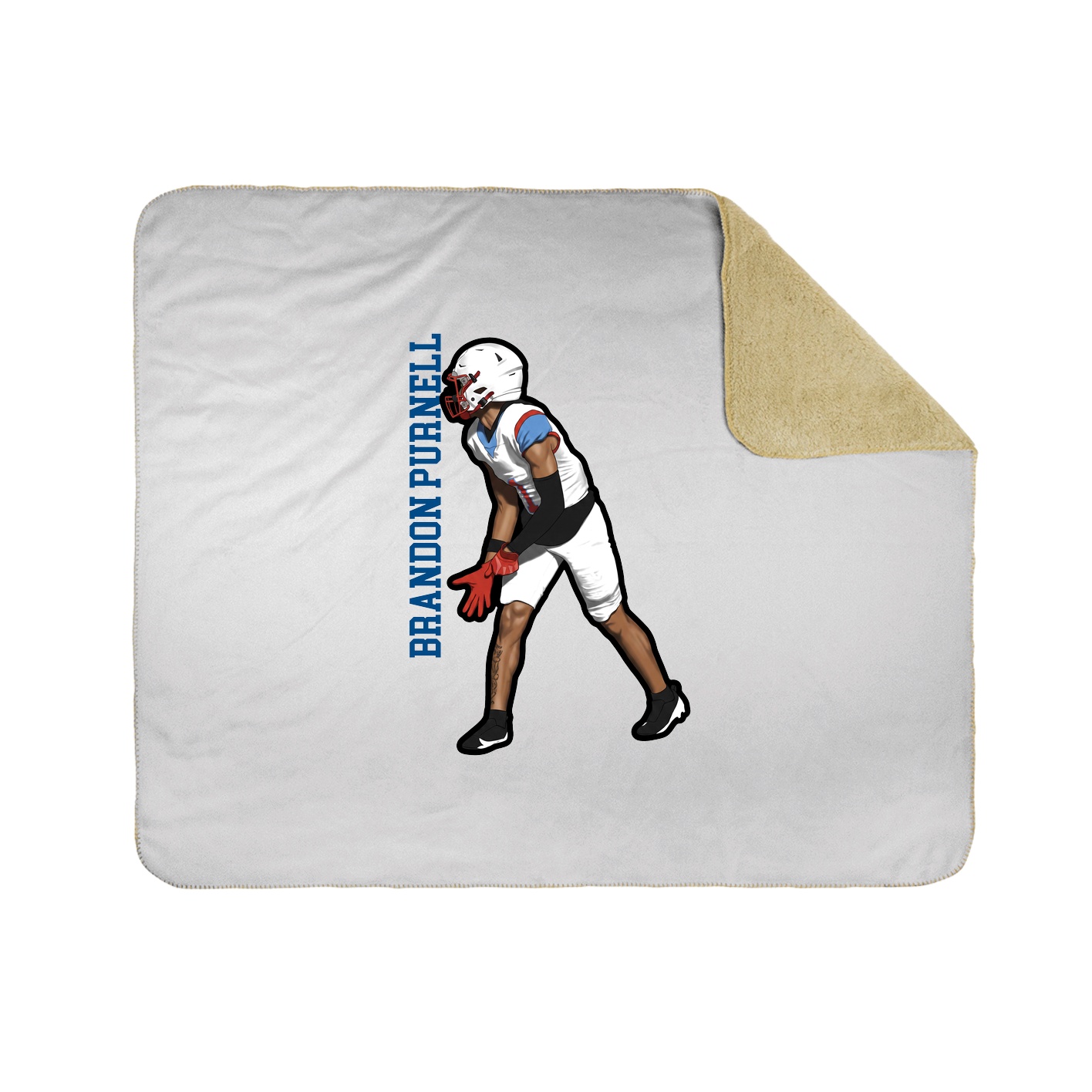 Throw Blanket — Name Vertical in White