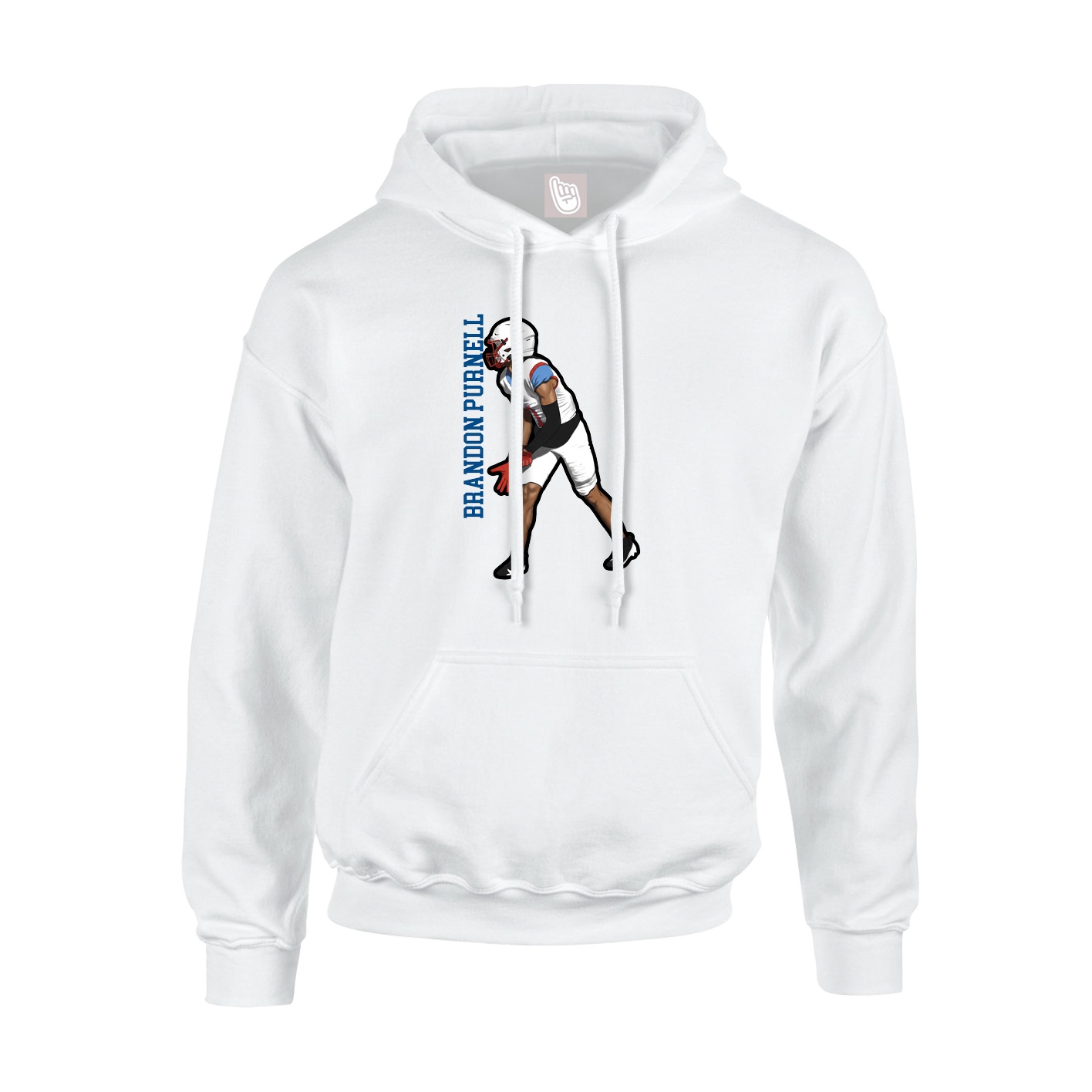 Youth Hoodie — Name Vertical in White
