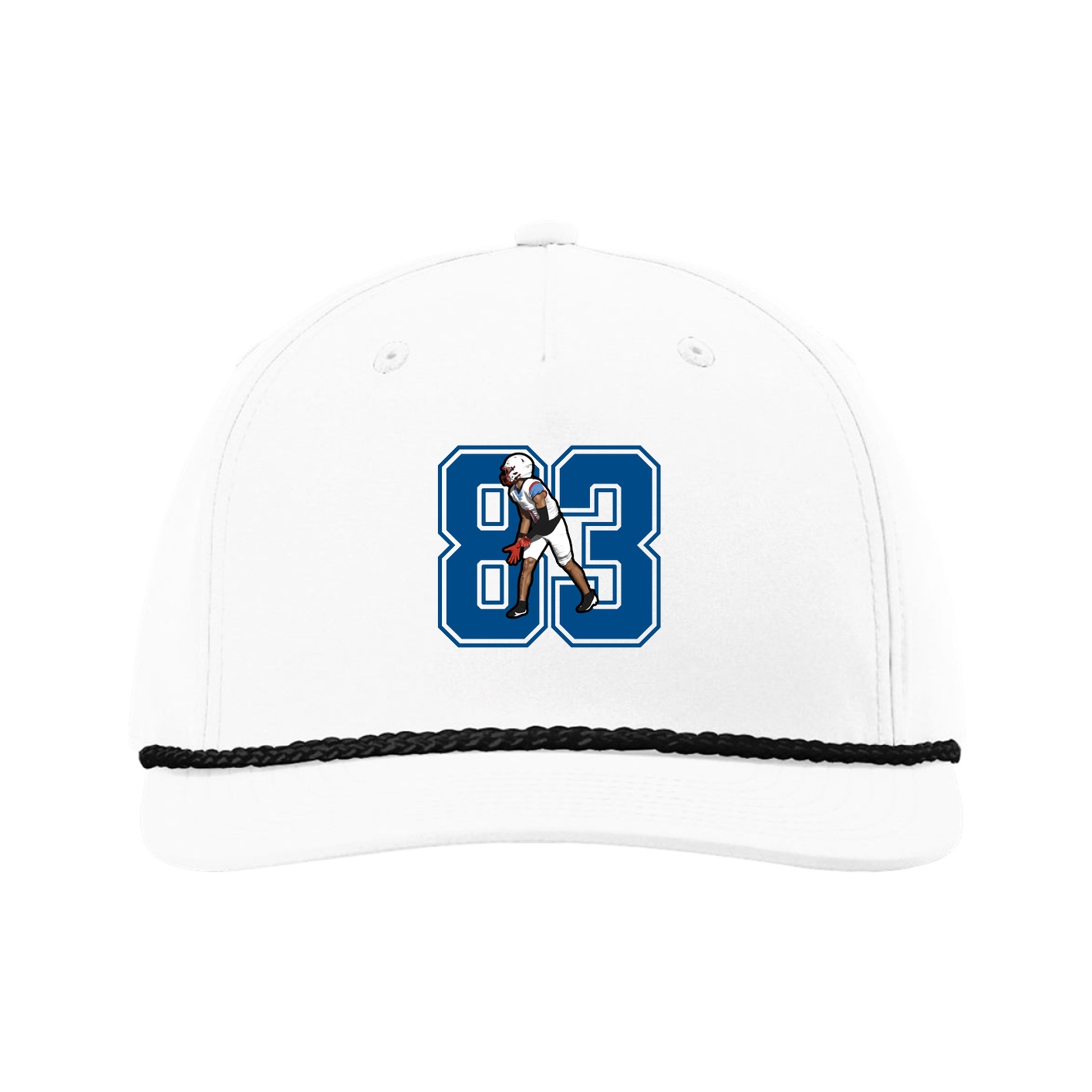 Five-Panel Classic Rope Cap — Number in White
