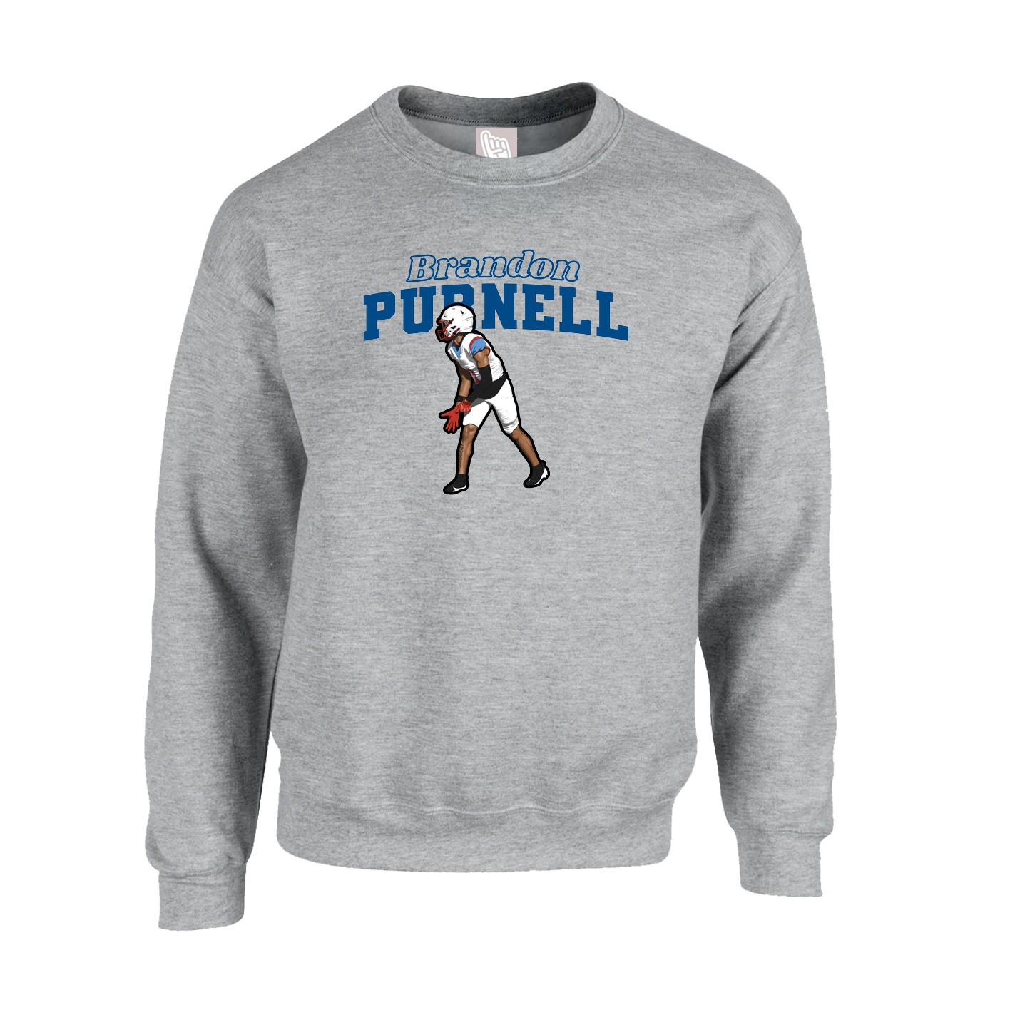 Fleece Crew — Name Arch in Grey