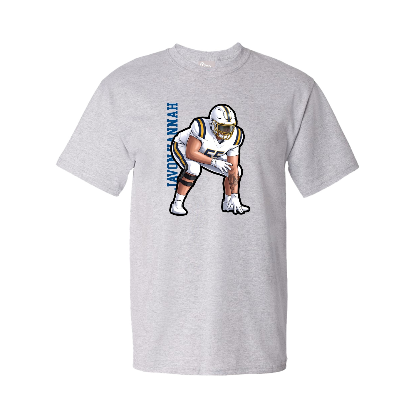 Tee — Name Vertical in Grey