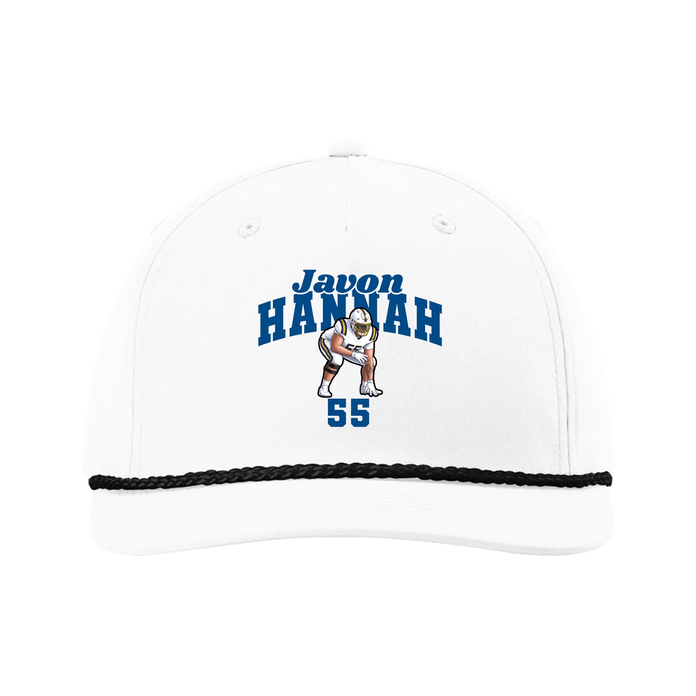 Five-Panel Classic Rope Cap — Signature Arch in White