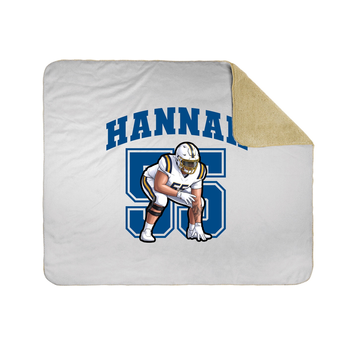 Throw Blanket — Number in White