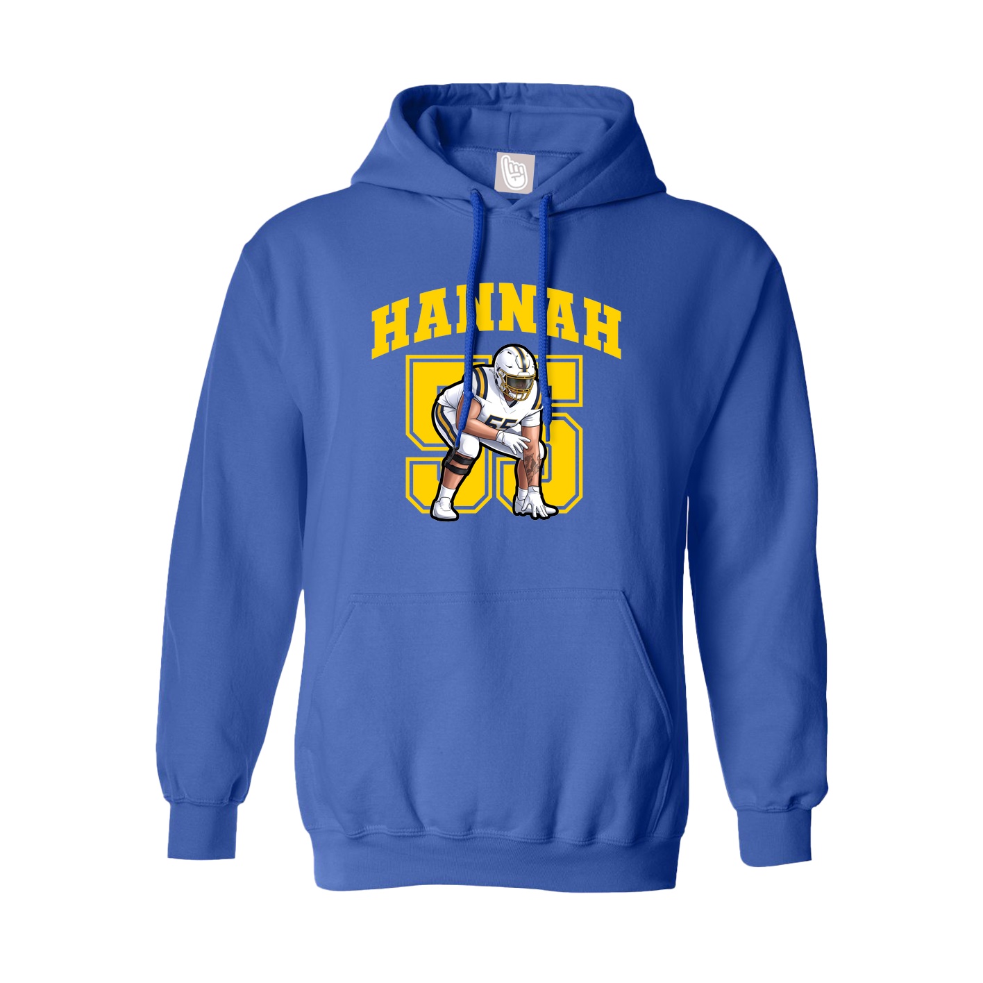Youth Hoodie — Number in Royal
