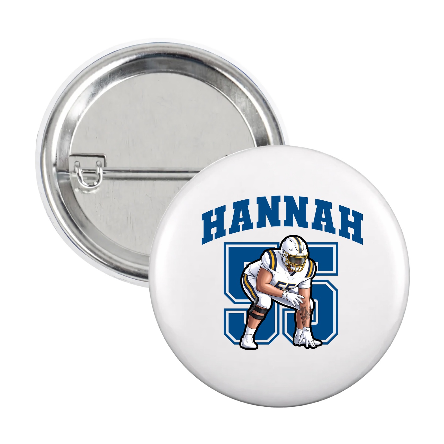 Game Day Button — Number in White