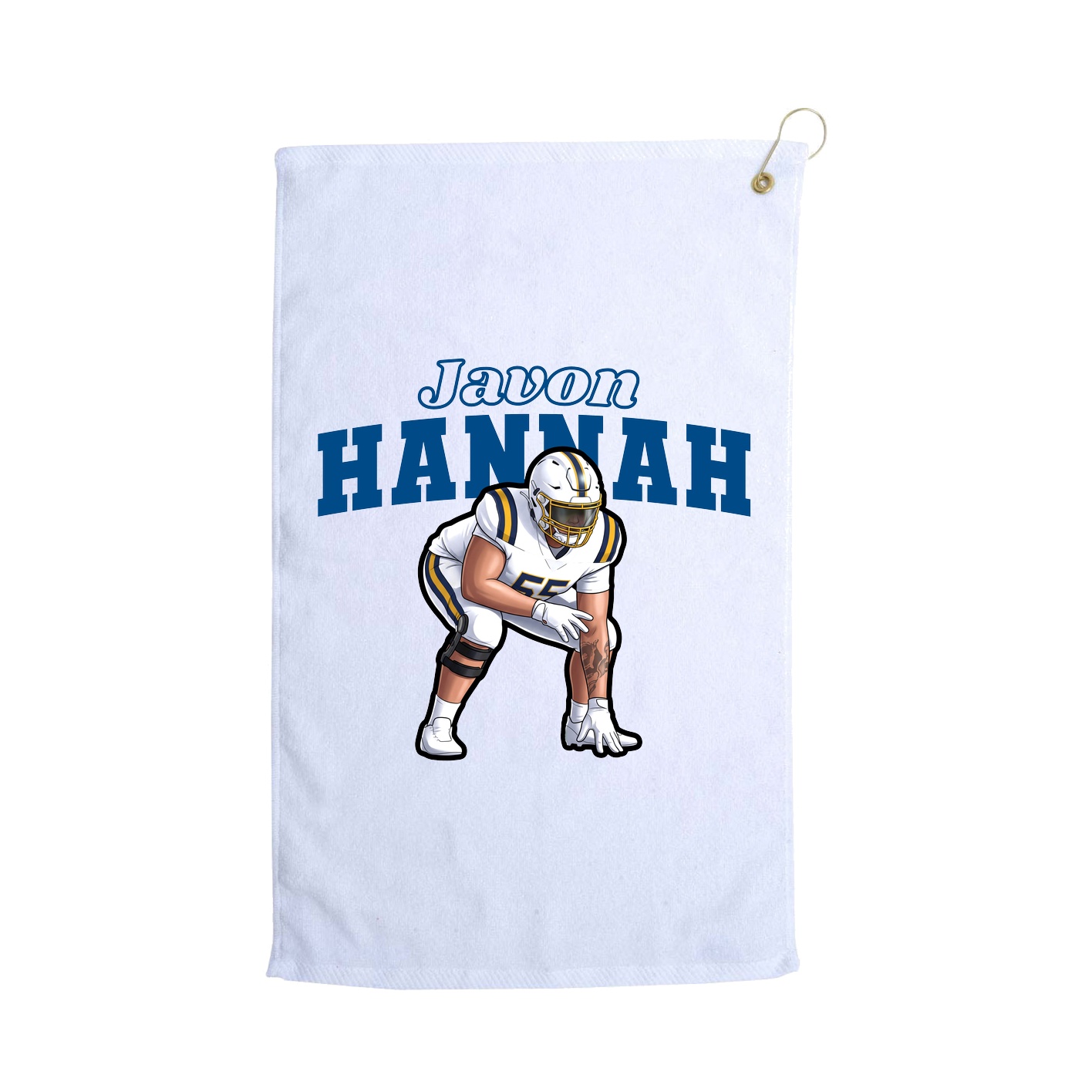 Golf Towel — Name Arch in White