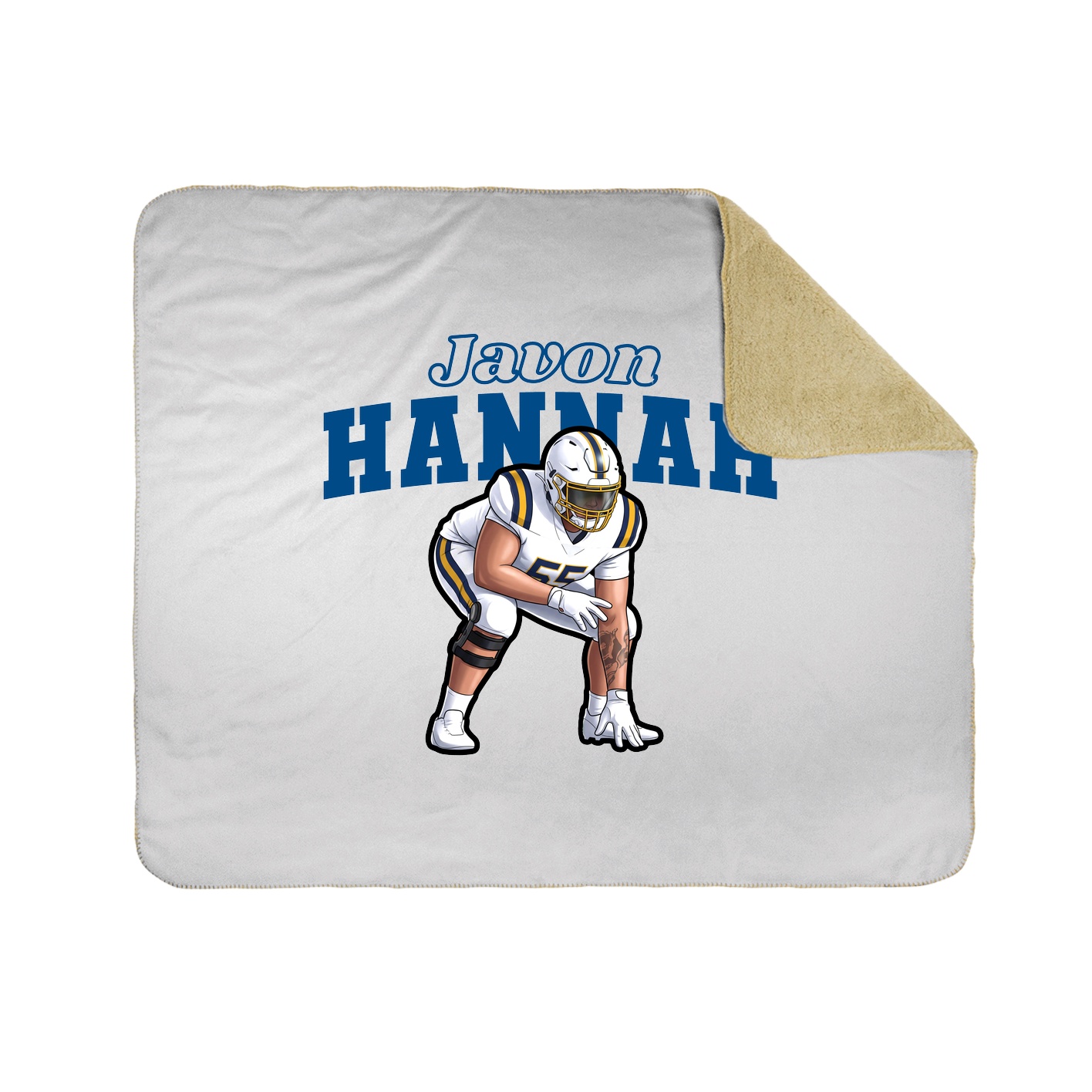 Throw Blanket — Name Arch in White