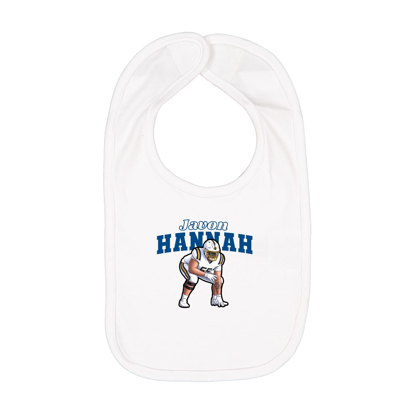 Infant Bib — Name Arch in White