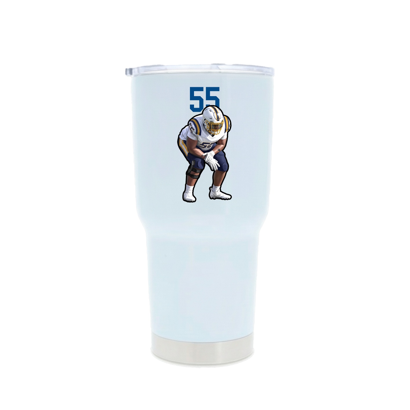 30oz Stainless Steel Tumbler — Number Top in White