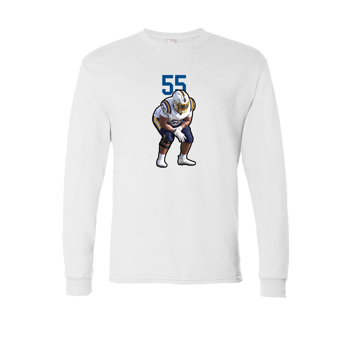 Long Sleeve Tee — Number Top in White