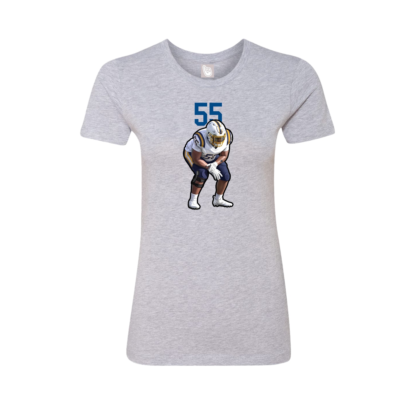 Fitted Women's Tee — Number Top in Grey