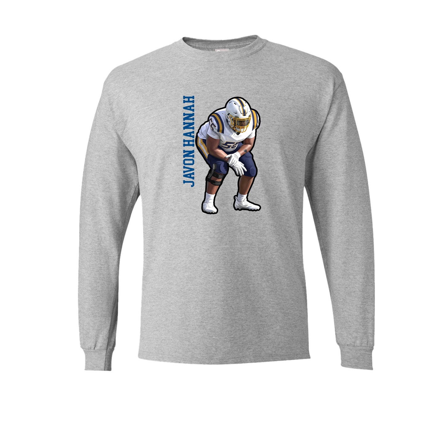 Long Sleeve Tee — Name Vertical in Grey