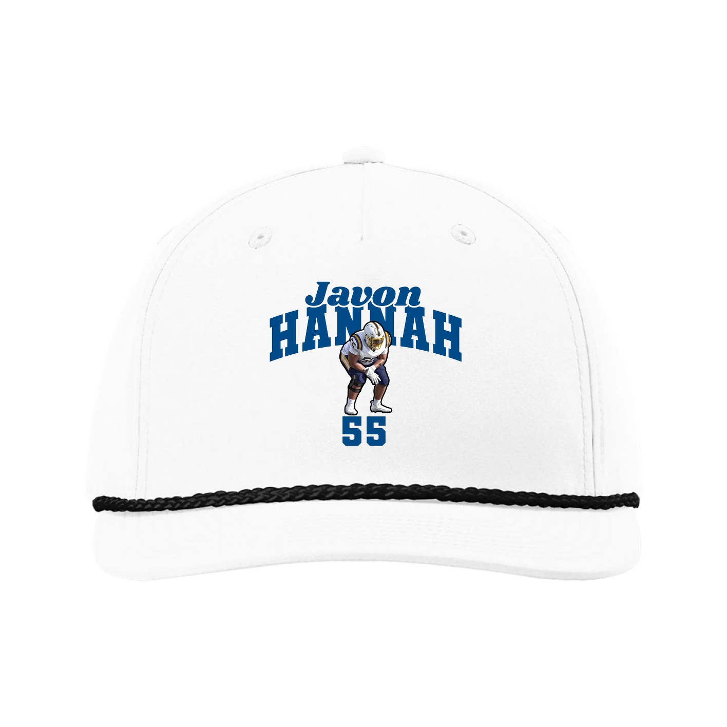 Five-Panel Classic Rope Cap — Signature Arch in White
