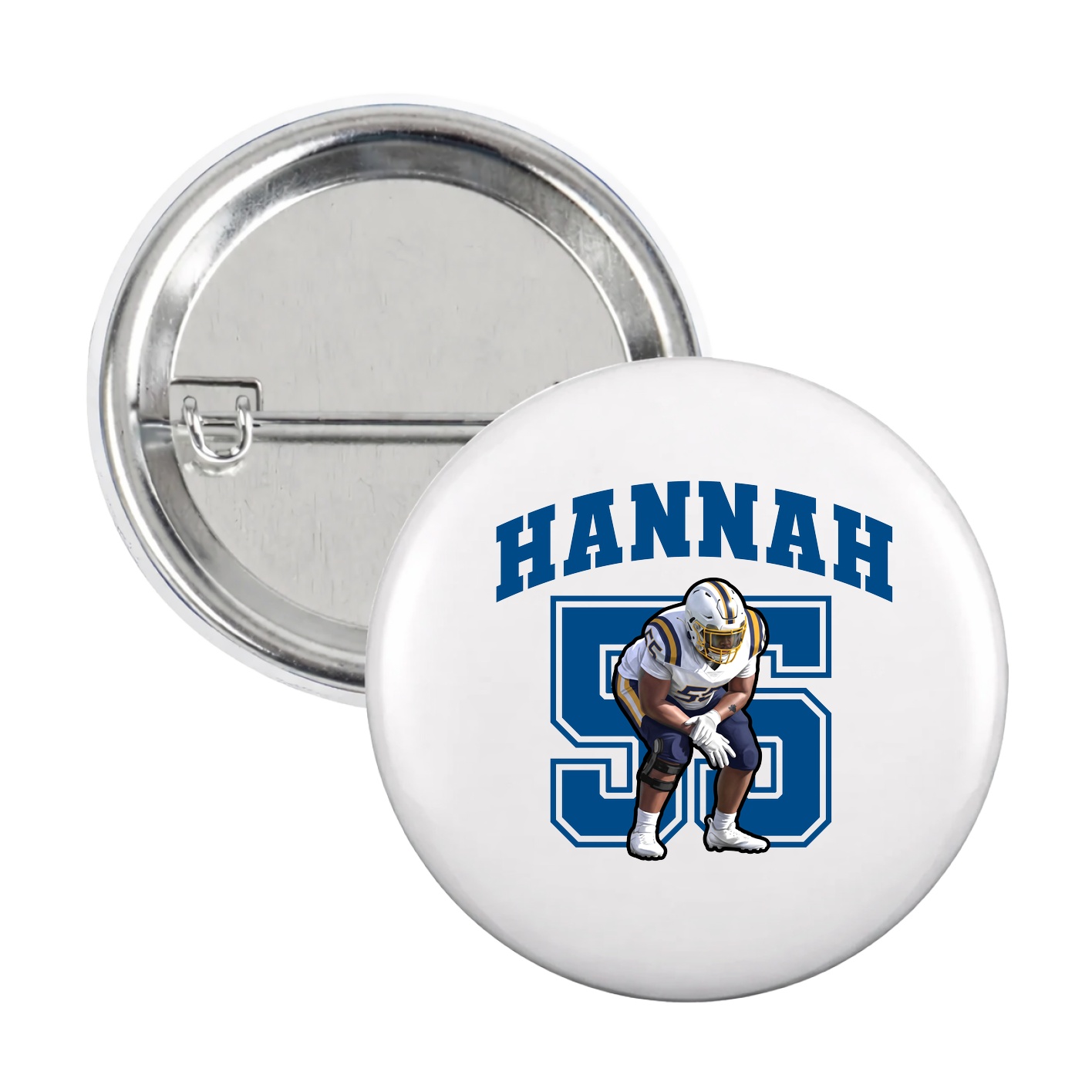 Game Day Button — Number in White