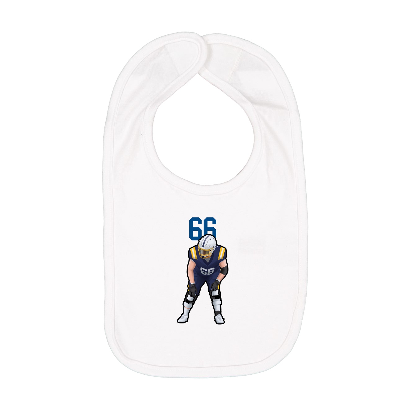 Infant Bib — Number Top in White
