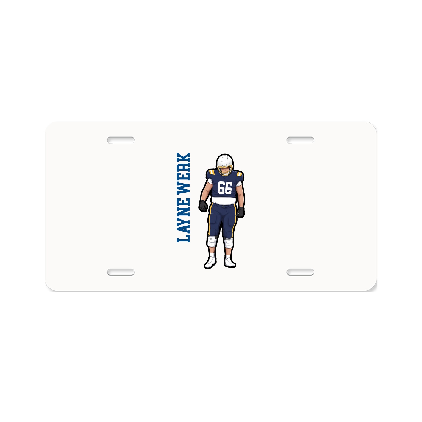 License Plate — Name Vertical in Classic