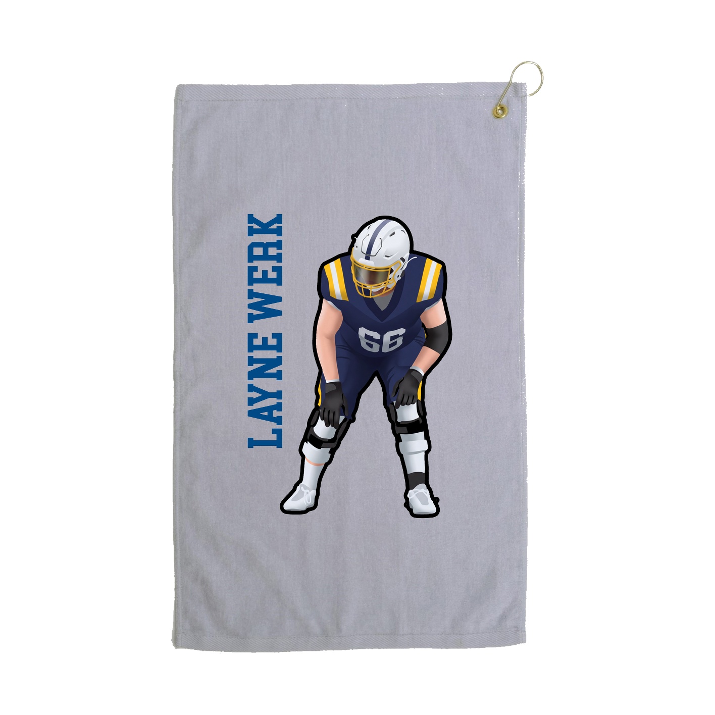 Golf Towel — Name Vertical in Grey