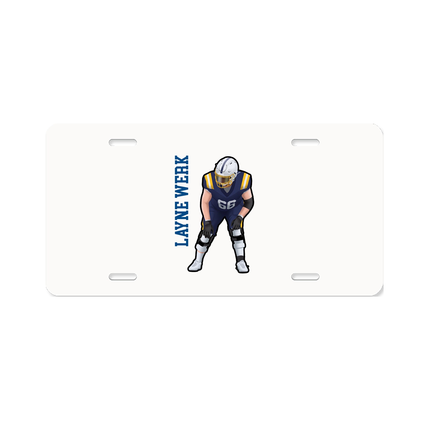 License Plate — Name Vertical in Classic