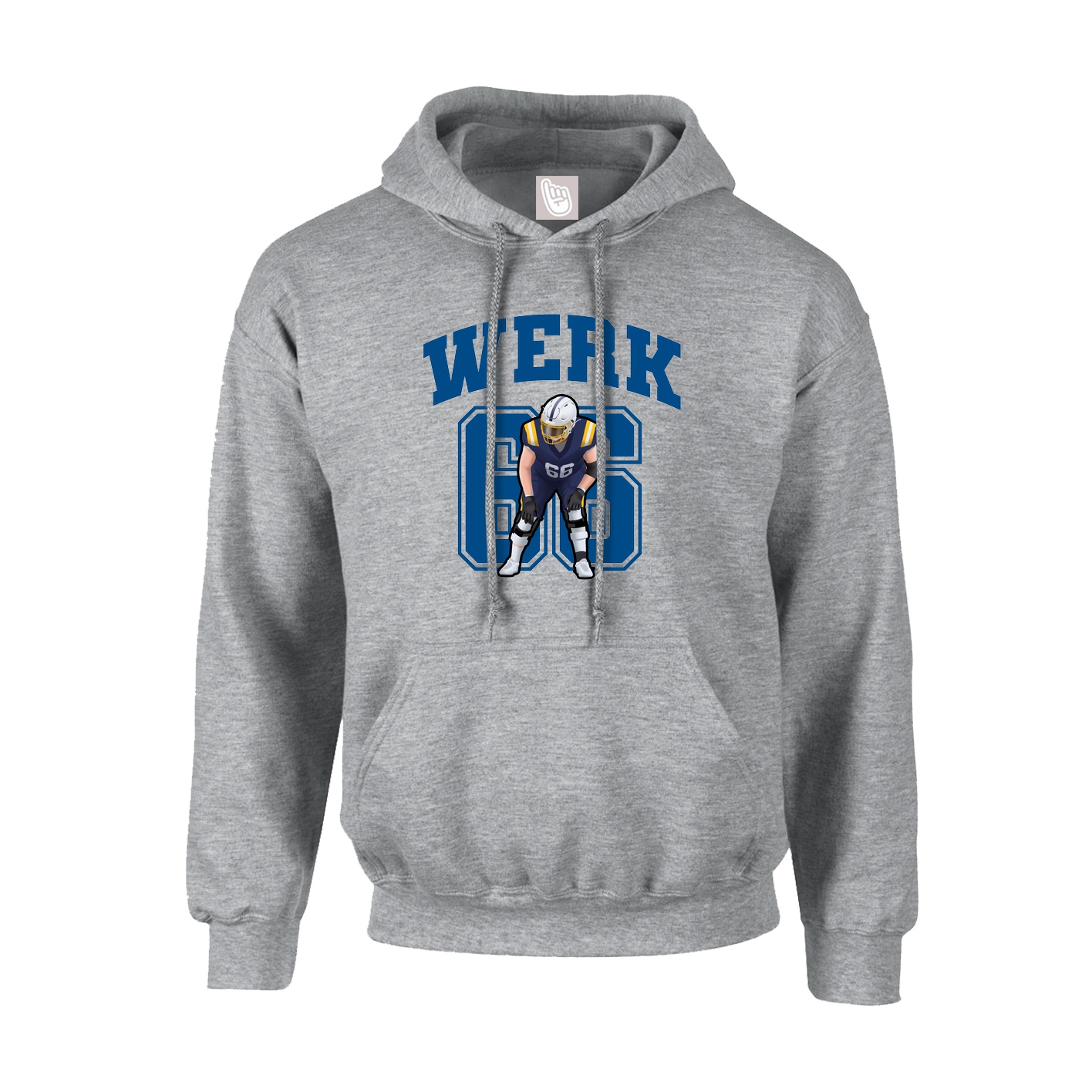 Hoodie — Number in Grey