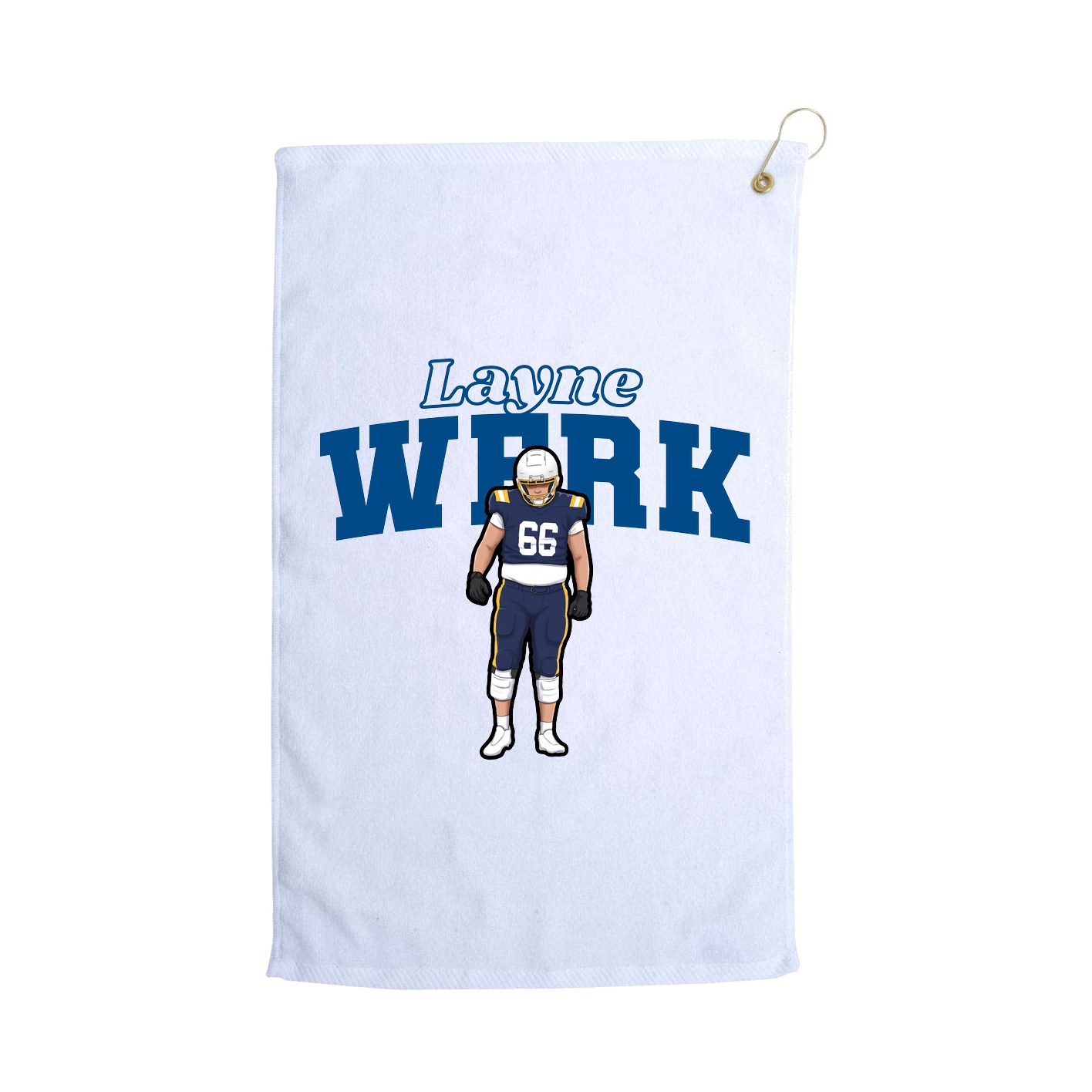 Golf Towel — Name Arch in White
