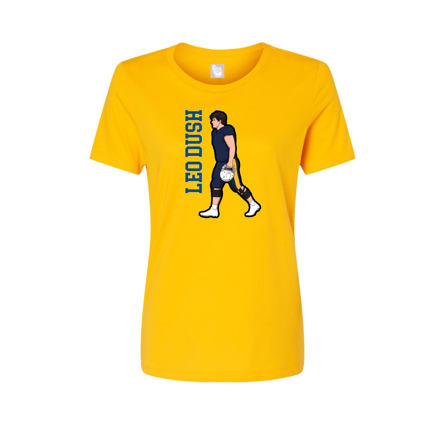 Fitted Women's Tee — Name Vertical in Gold