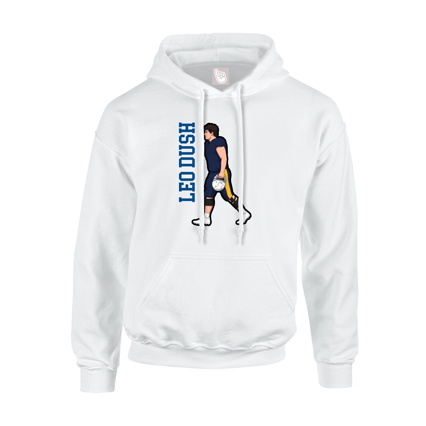 Youth Hoodie — Name Vertical in White
