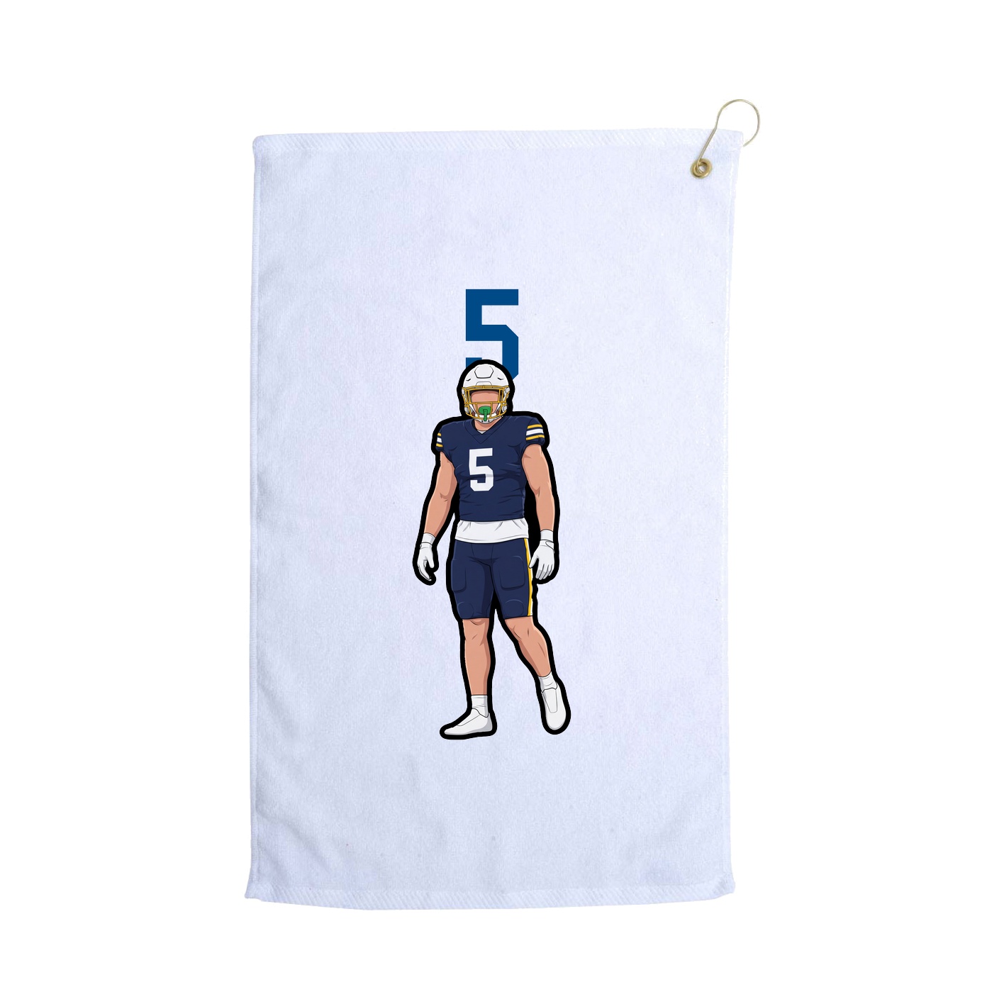 Golf Towel — Number Top in White