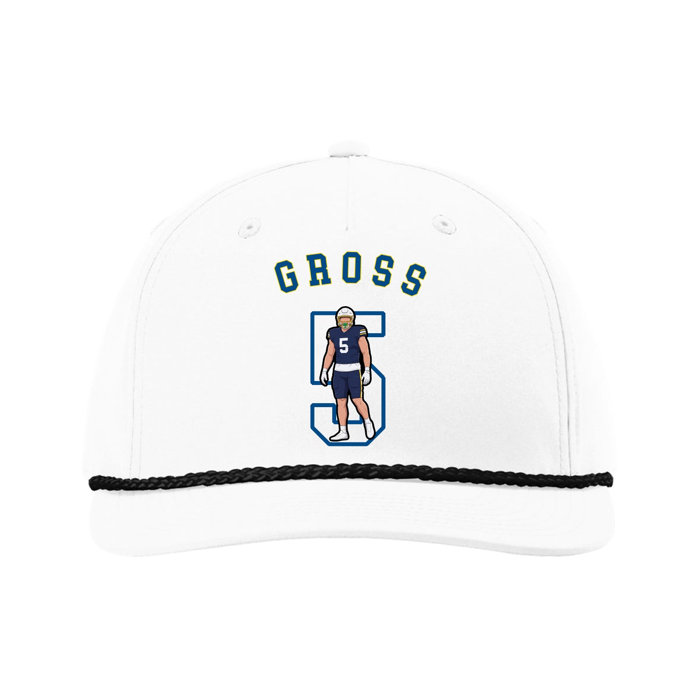 Five-Panel Classic Rope Cap — Shirsey Arch in White