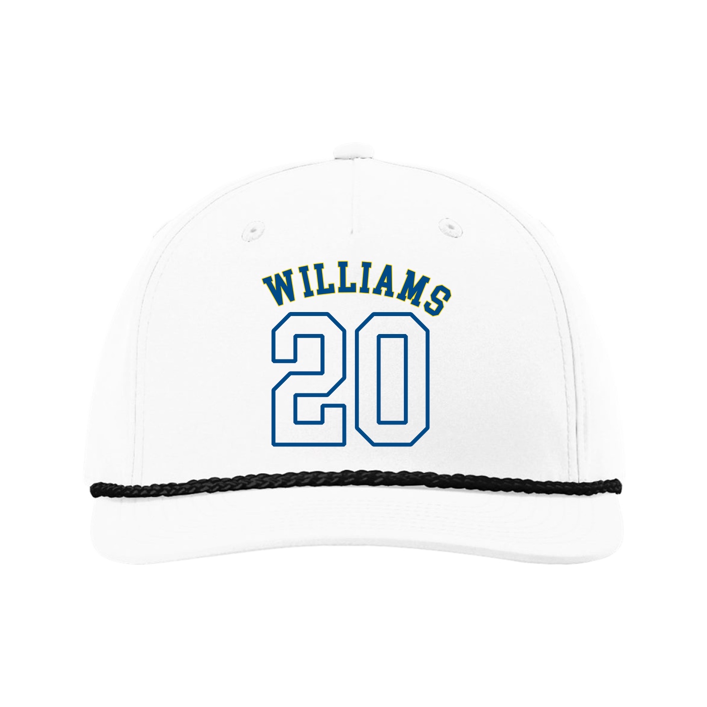 Five-Panel Classic Rope Cap — Shirsey Arch in White