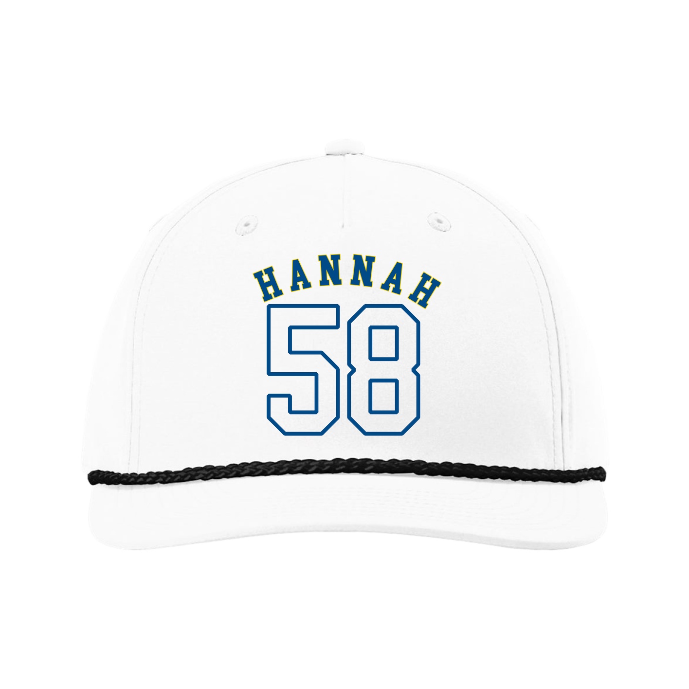 Five-Panel Classic Rope Cap — Shirsey Arch in White