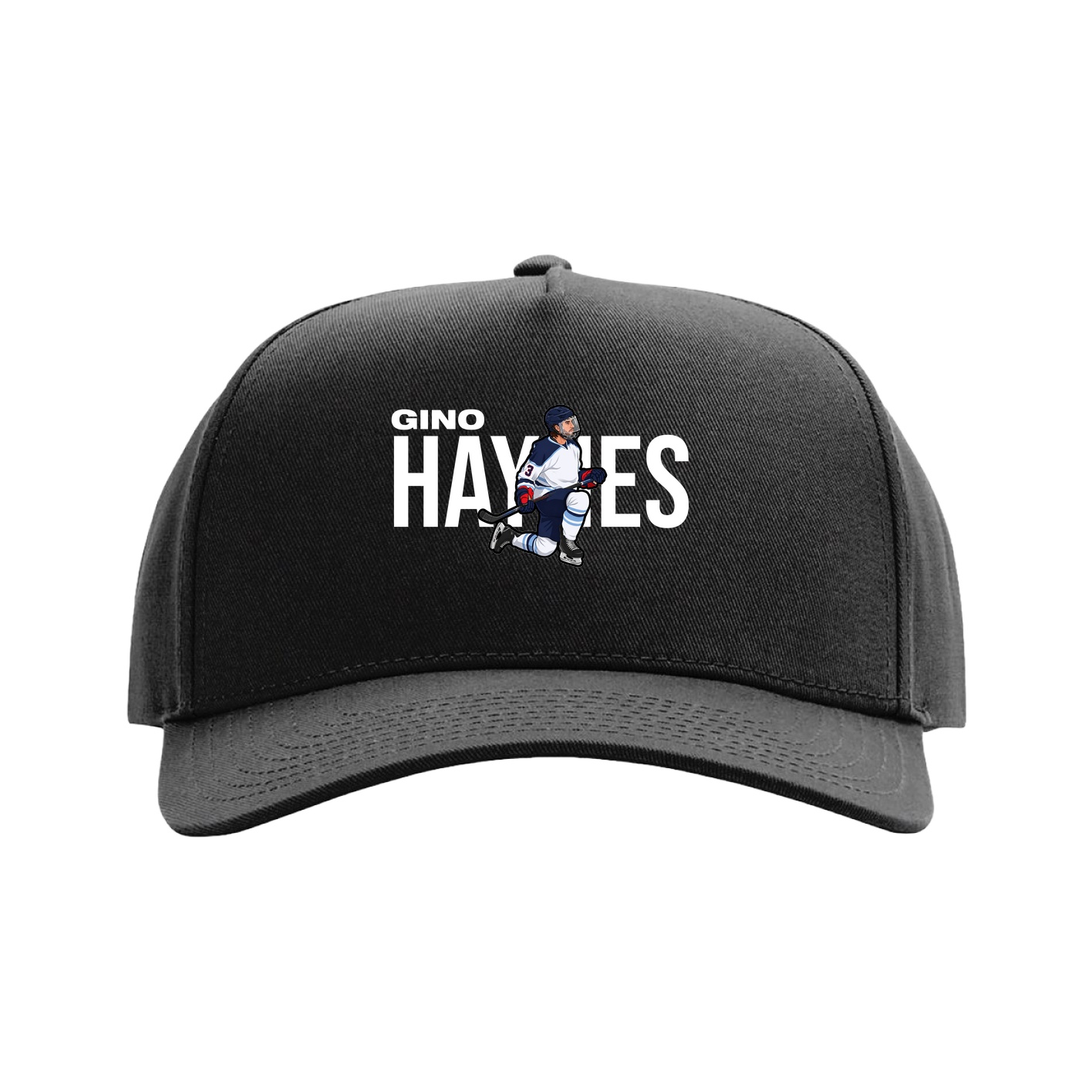 Full Fabric Five-Panel Champ Cap — Player Name in Black