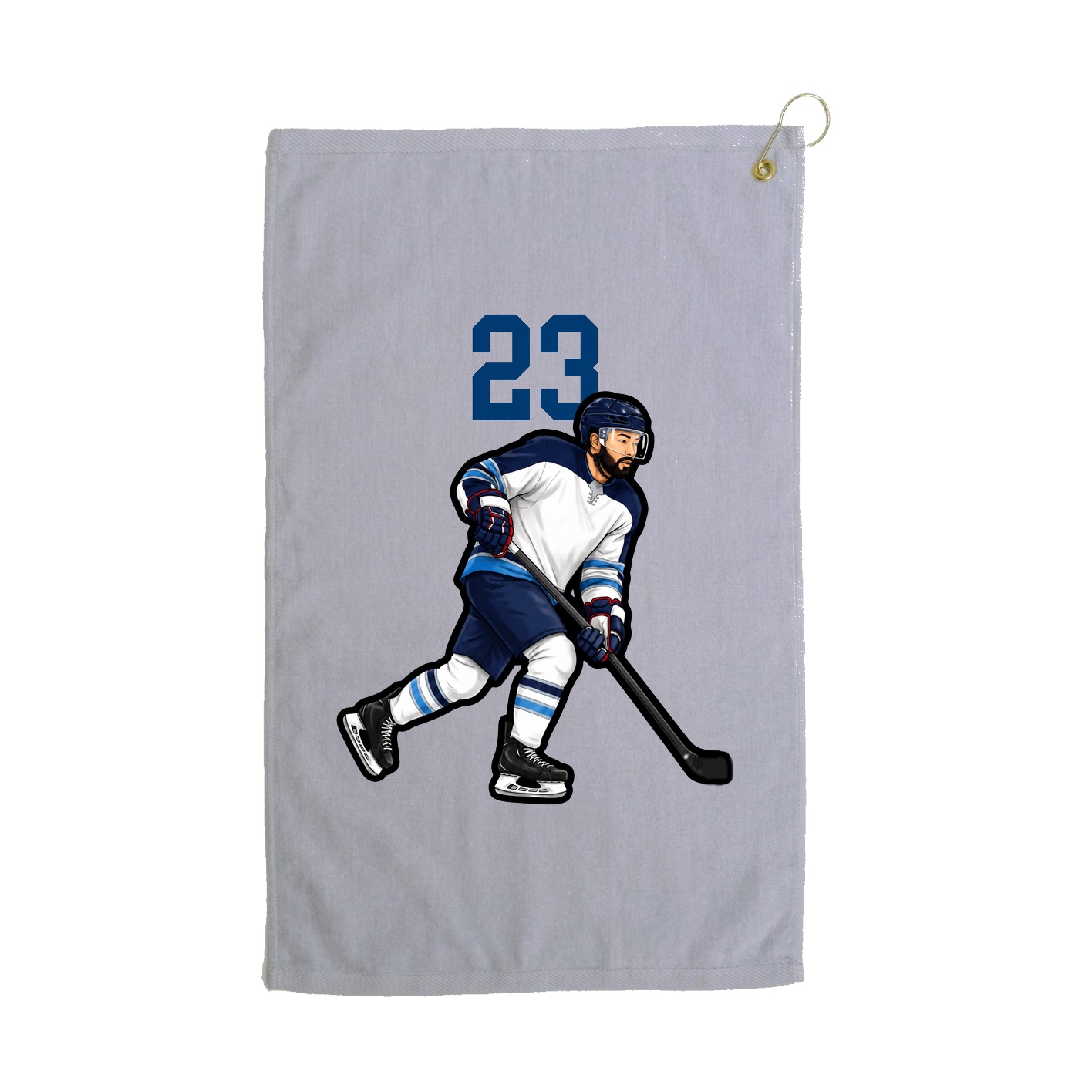 Golf Towel — Number Top in Grey