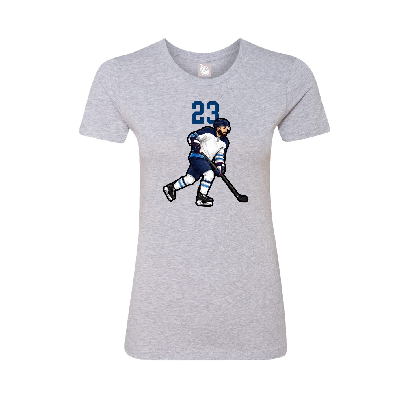 Fitted Women's Tee — Number Top in Grey