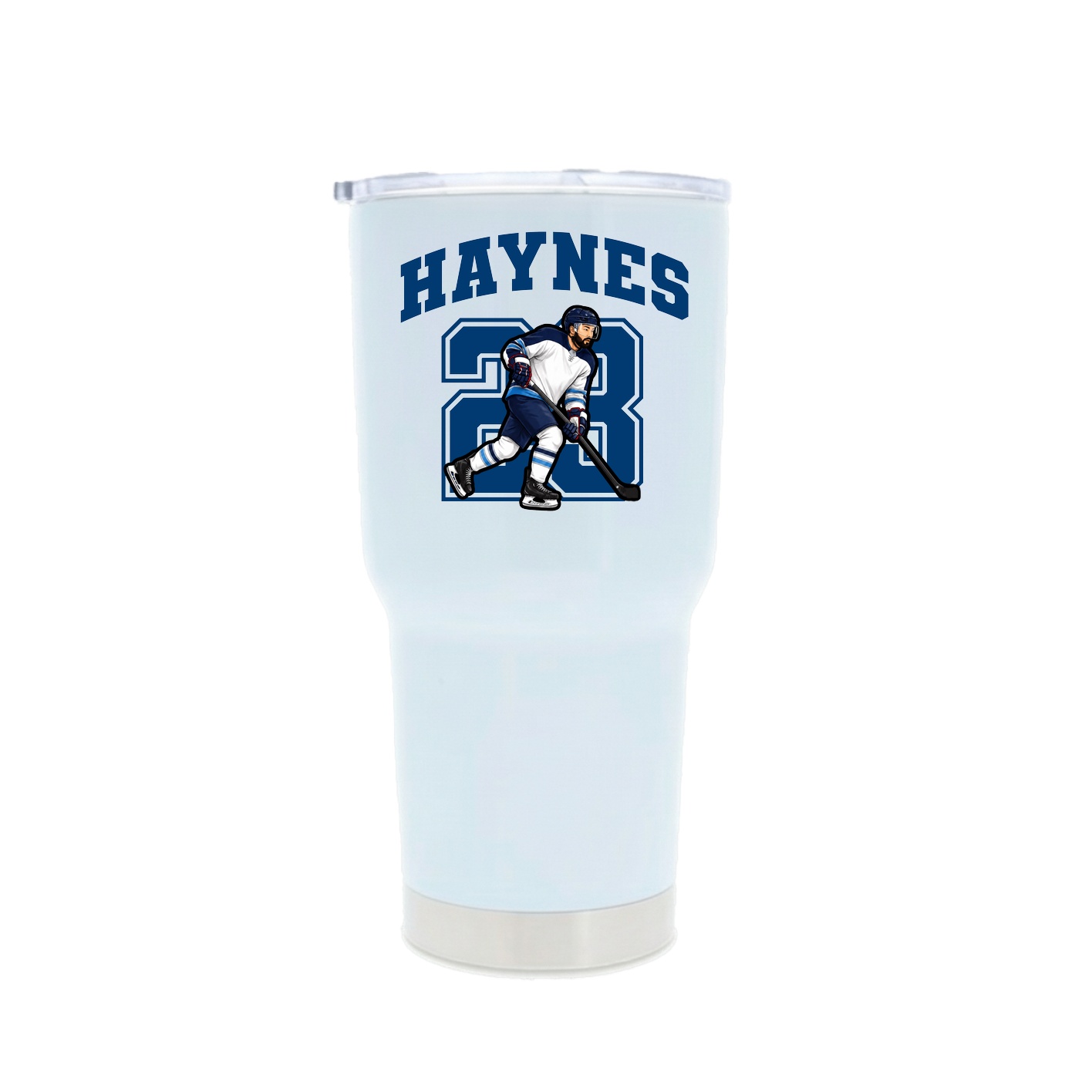 30oz Stainless Steel Tumbler — Number in White