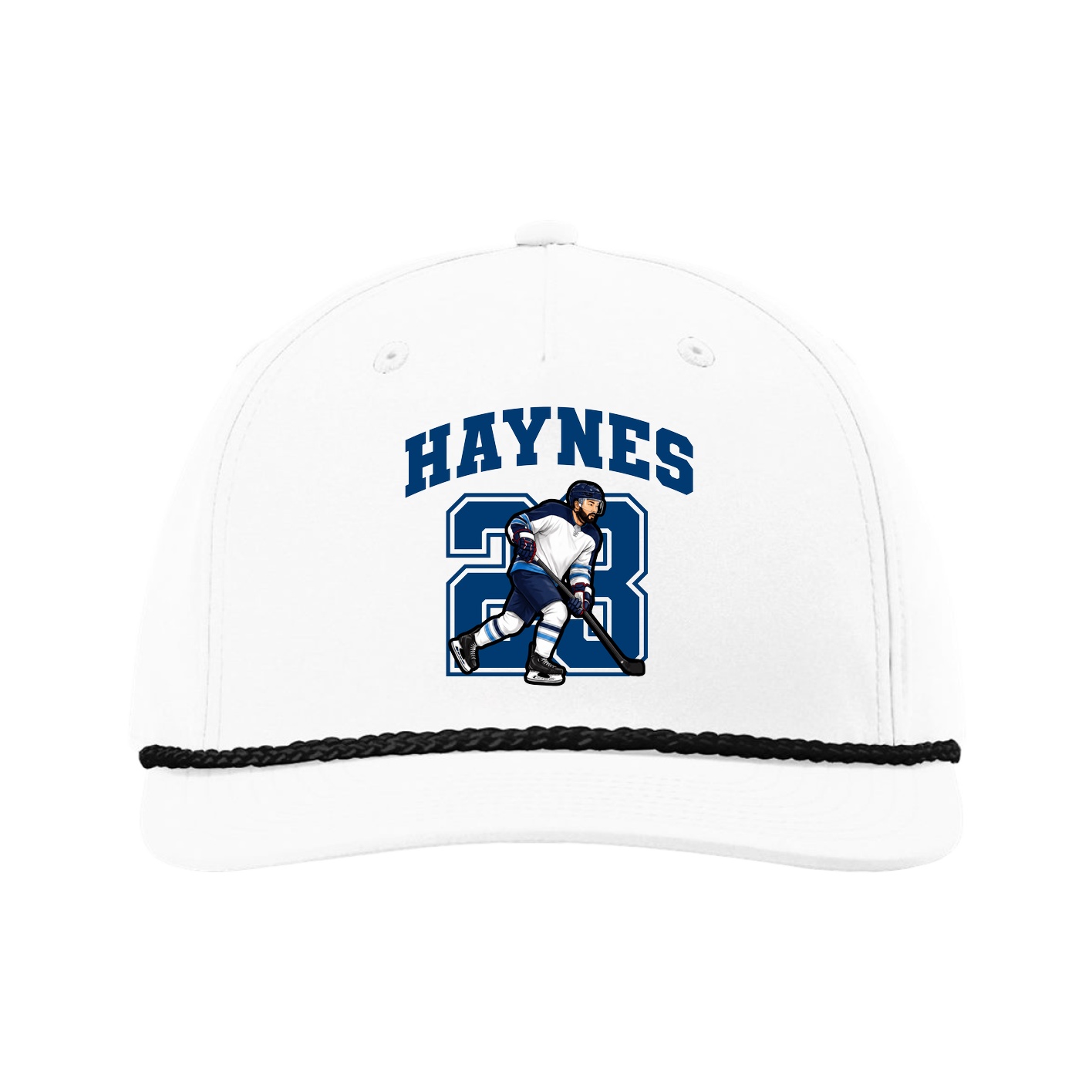 Five-Panel Classic Rope Cap — Number in White