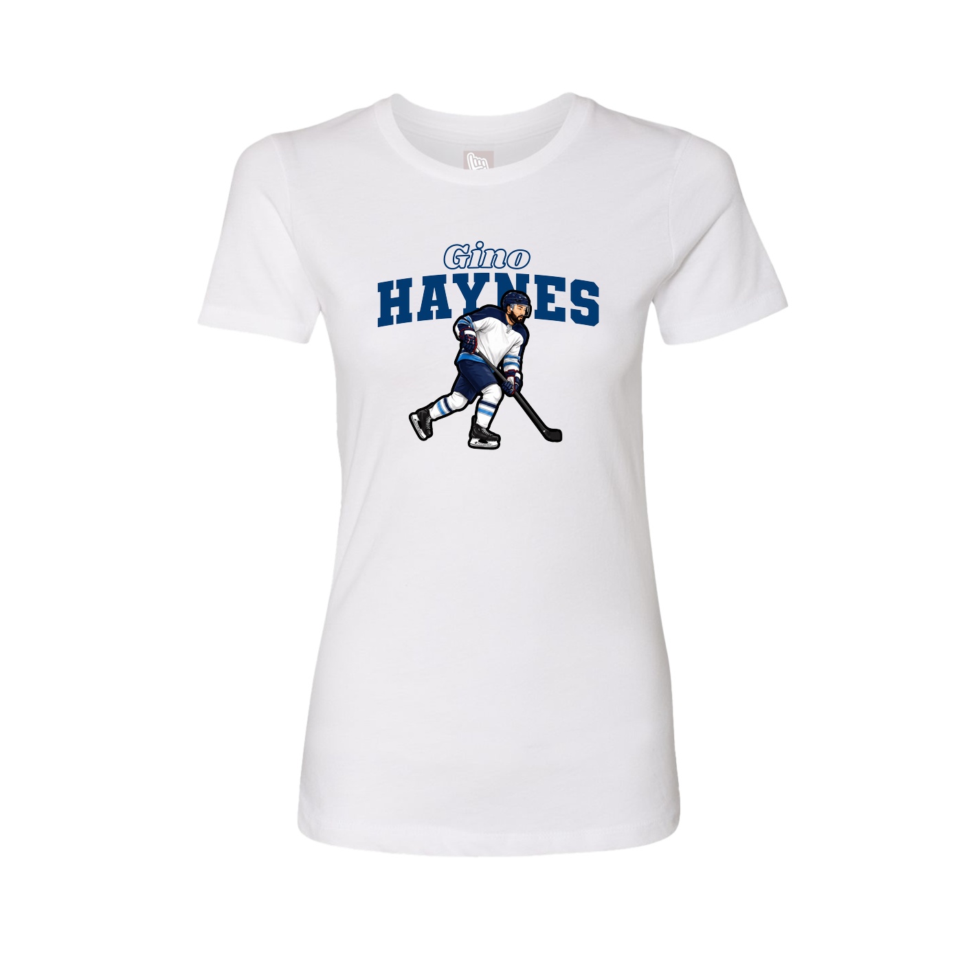 Fitted Women's Tee — Name Arch in White