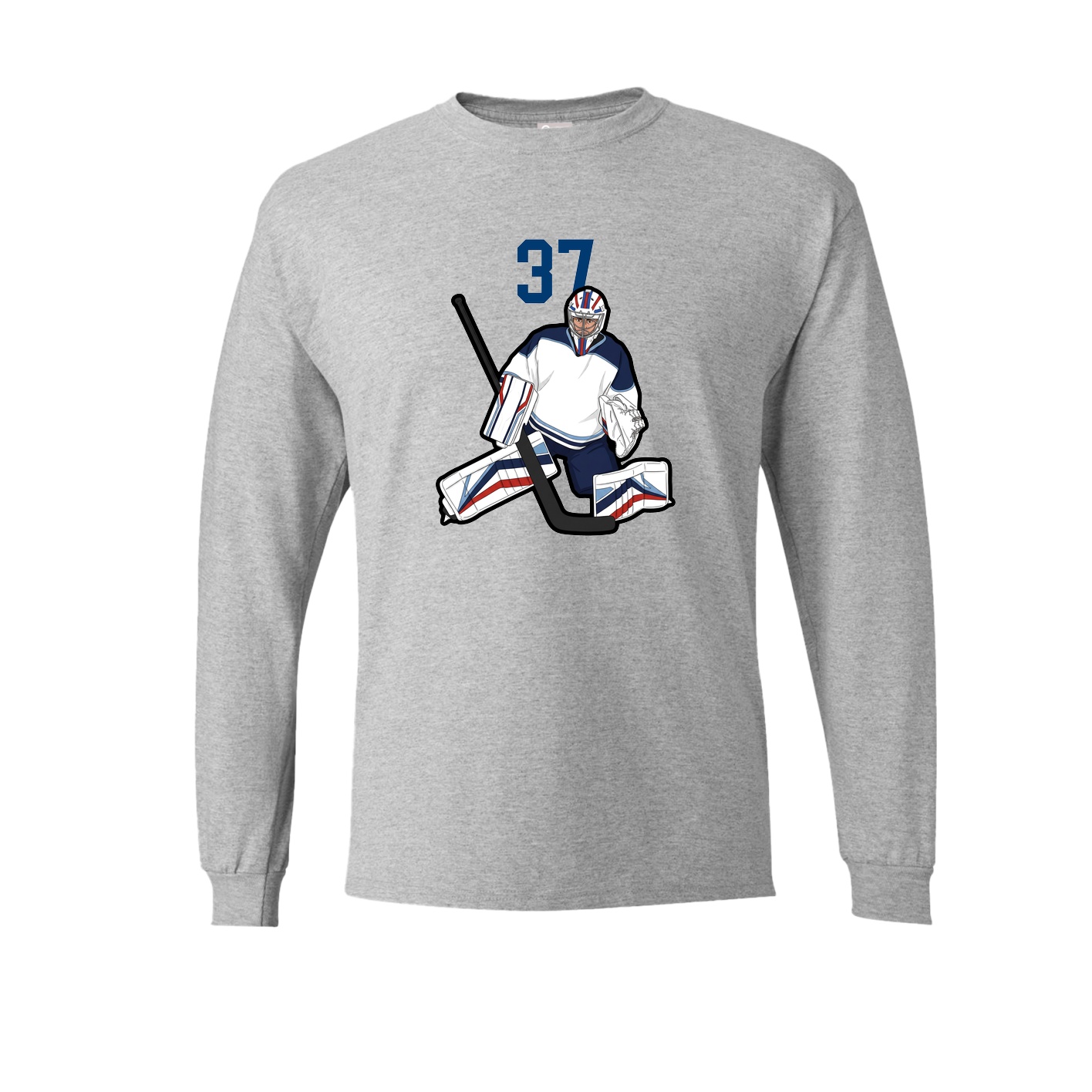 Long Sleeve Tee — Number Top in Grey