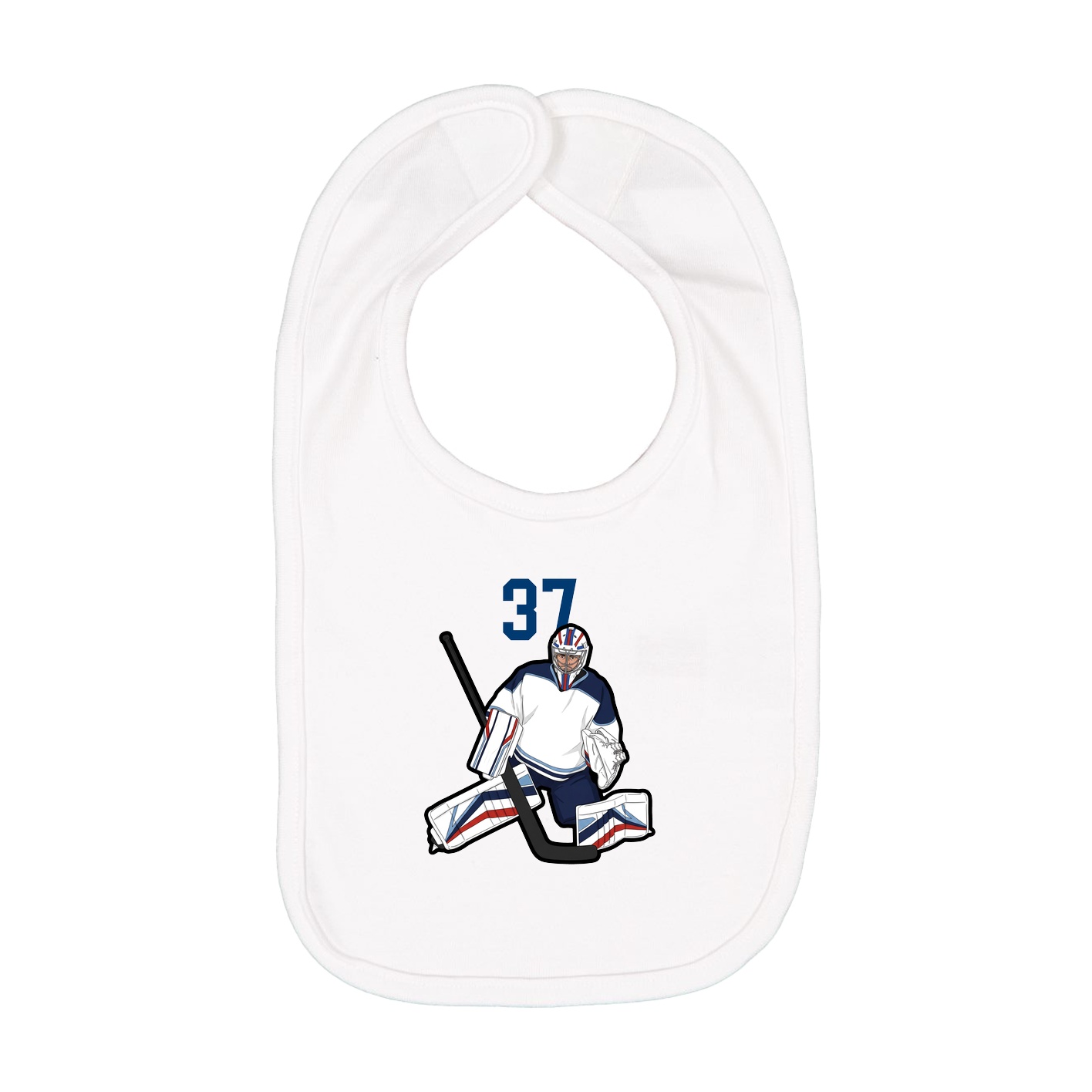 Infant Bib — Number Top in White