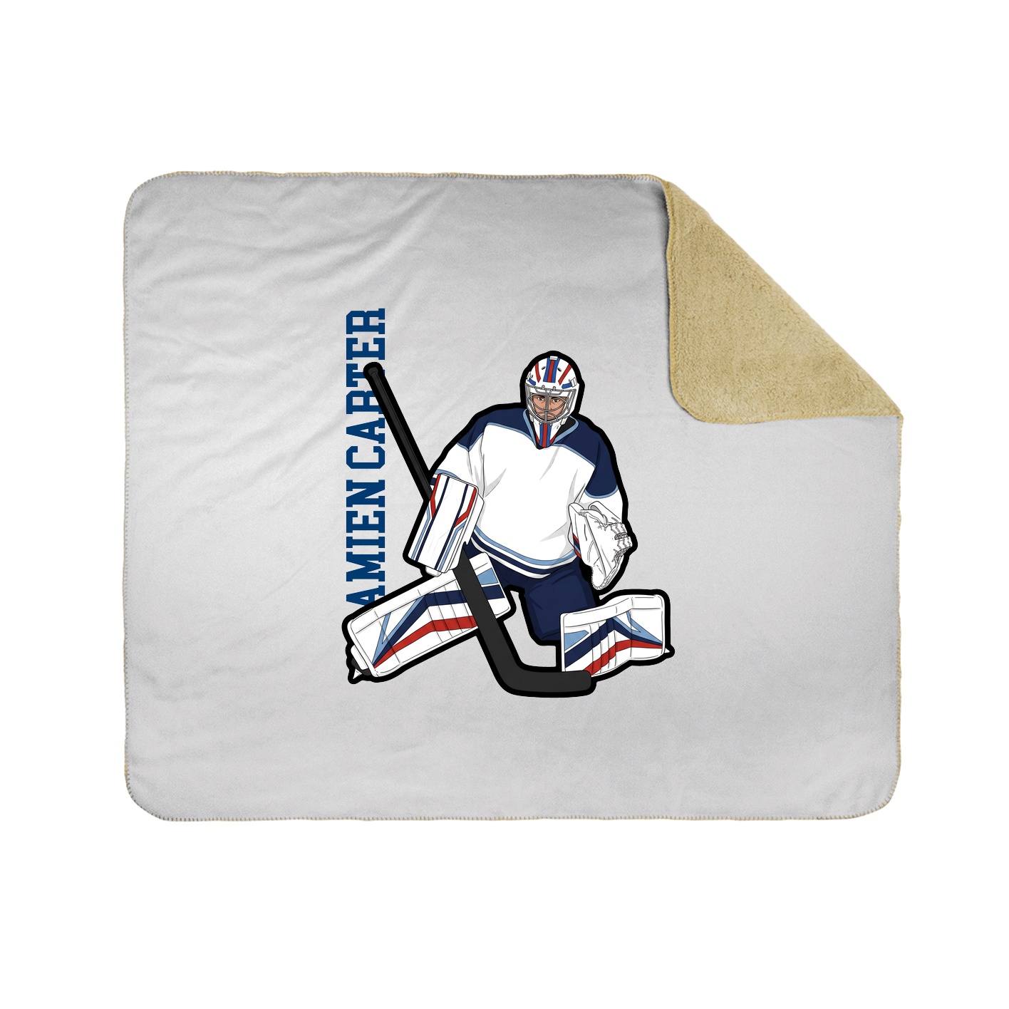 Throw Blanket — Name Vertical in White