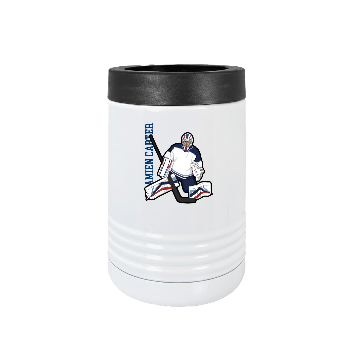 Beverage Holder — Name Vertical in White
