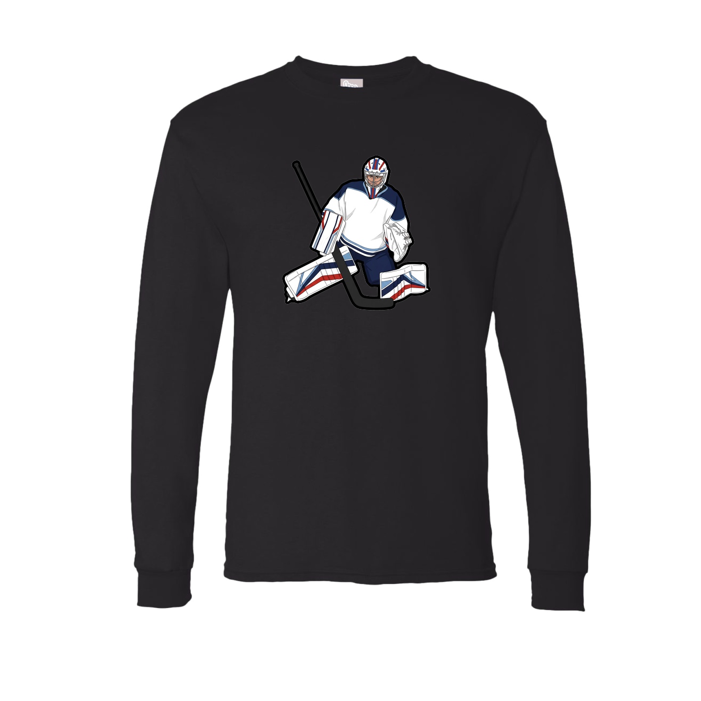 Long Sleeve Tee — Name Vertical in Black