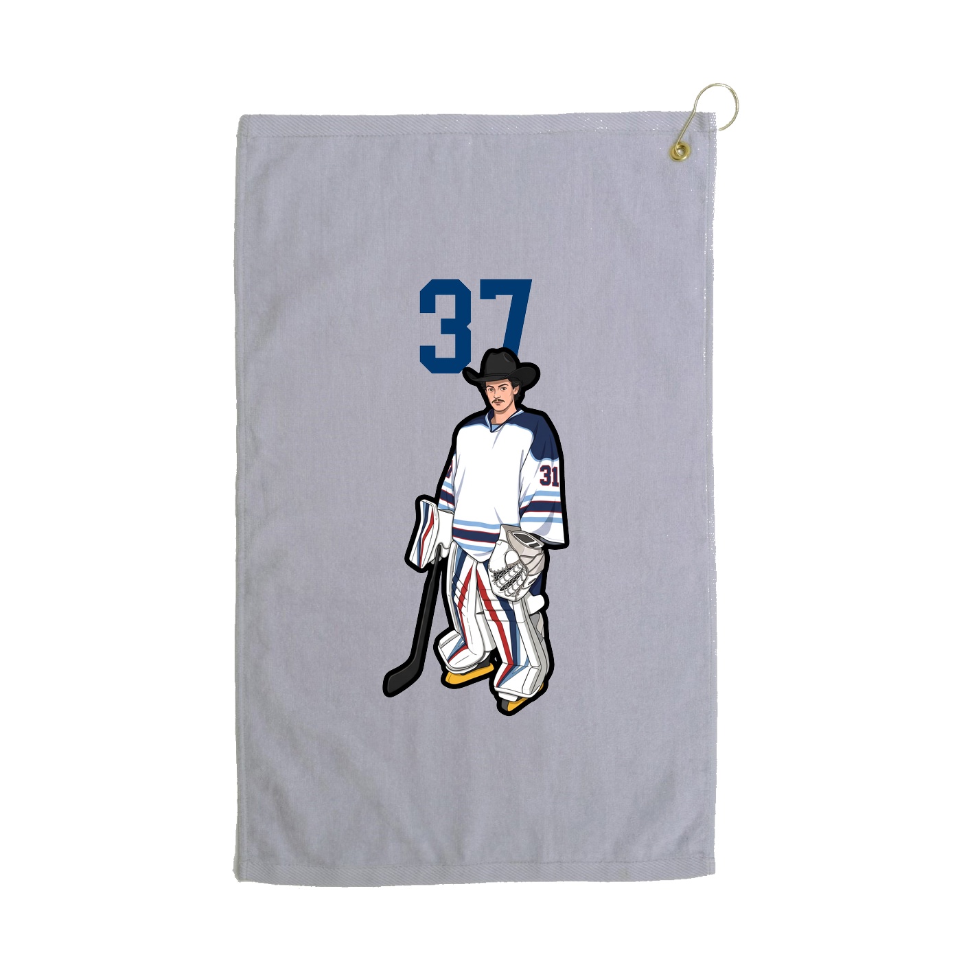 Golf Towel — Number Top in Grey