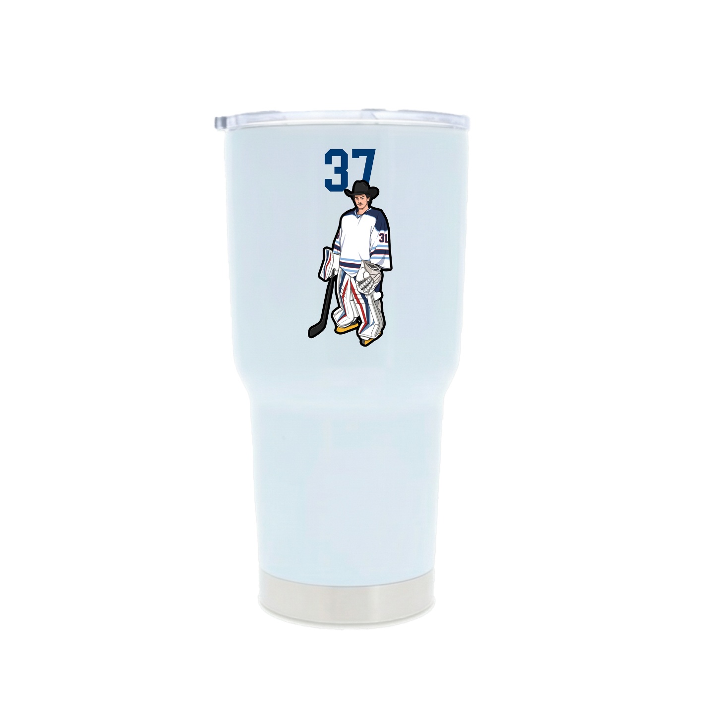 30oz Stainless Steel Tumbler — Number Top in White