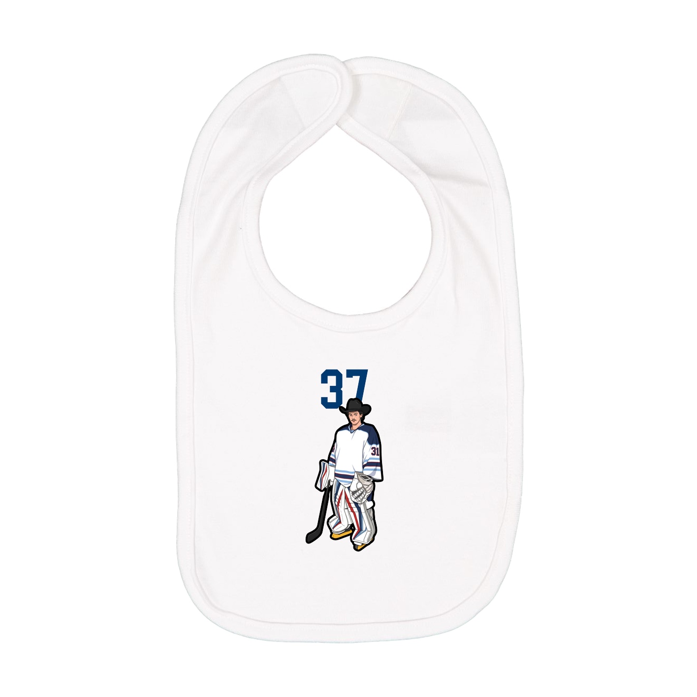 Infant Bib — Number Top in White