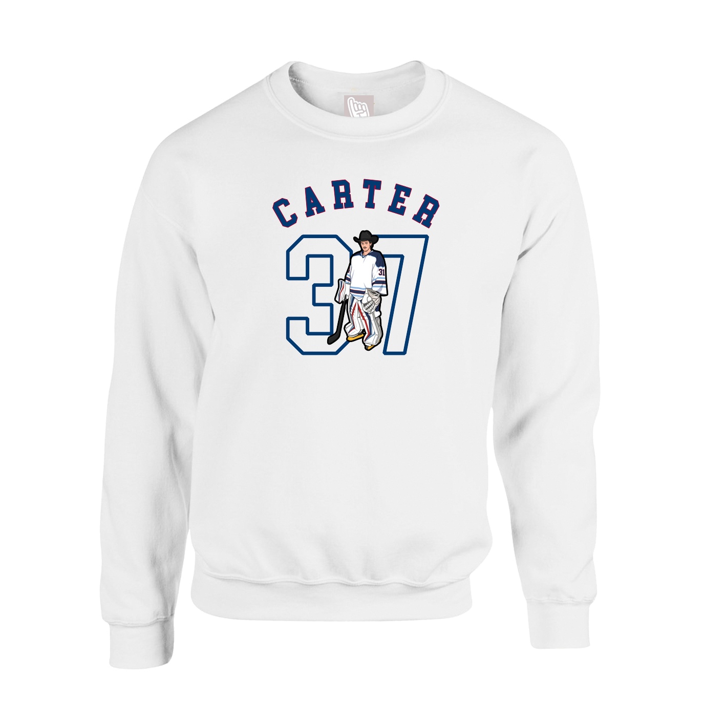 Fleece Crew — Shirsey Arch in White