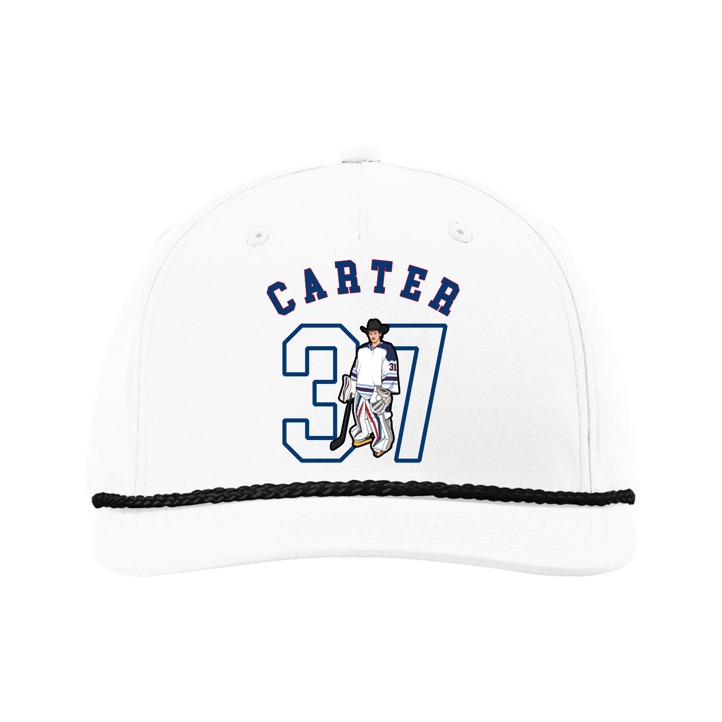 Five-Panel Classic Rope Cap — Shirsey Arch in White